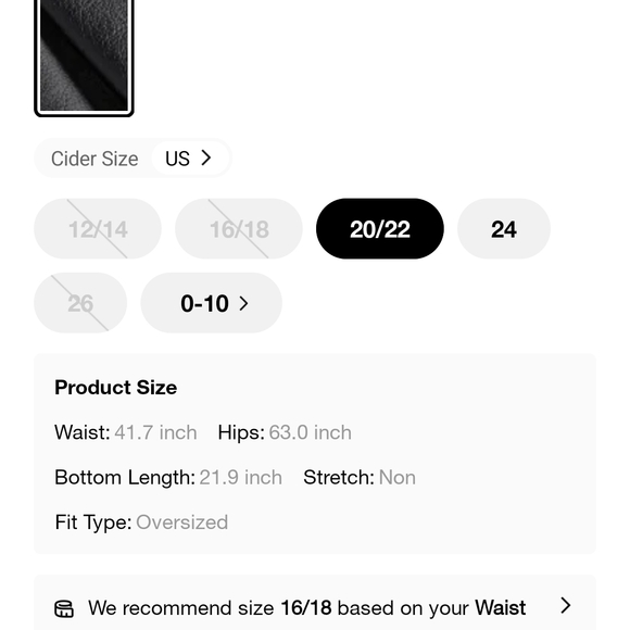 🍎 Faux Leather Contrasting Binding Pleated Mini Skirt Plus Size 2x / 20 - Picture 7 of 7